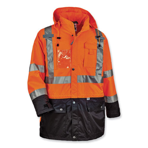 Ergodyne Glowear 8386 Class 3 Hi-vis Outer Shell Jacket Polyester 5x-large Orange