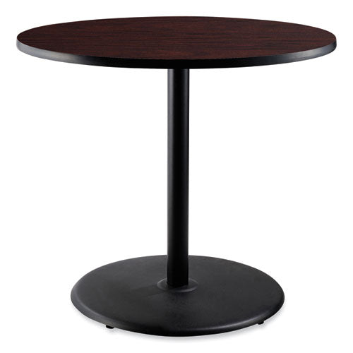 NPS Cafe Table 36" Diameterx36h Round Top/base Mahogany Top Black Base