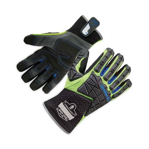 Ergodyne Proflex 925wp Performance Dorsal Impact-reducing Thermal Waterprf Gloves Black/lime Large Pair