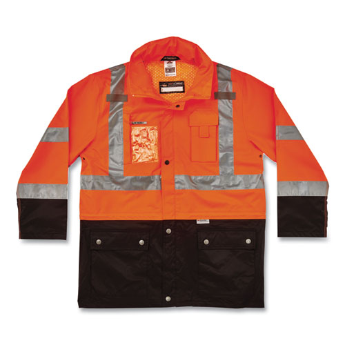 Ergodyne Glowear 8386 Class 3 Hi-vis Outer Shell Jacket Polyester Medium Orange