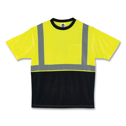 Ergodyne Glowear 8289bk Class 2 Hi-vis T-shirt With Black Bottom 5x-large Lime