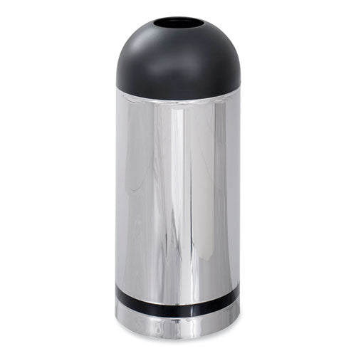 Safco Waste Receptacle 15 Gal Steel Stainless Steel/black