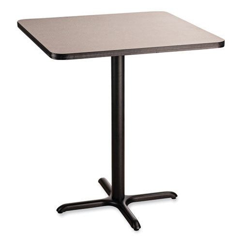 NPS Cafe Table 36wx36dx42h Square Top/x-base Gray Nebula Top Black Base