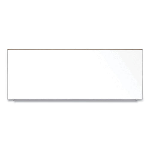 Ghent Magnetic Porcelain Whiteboard With Satin Aluminum Frame And Map Rail 144.59x60.47 White Surface Ships In 7-10 Bus Days