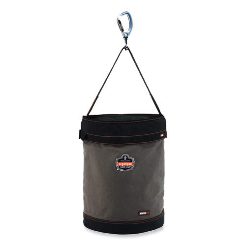 Ergodyne Arsenal 5945t Extra-large Swiveling Carabiner Canvas Hoist Bucket And Top 150 Lb Gray