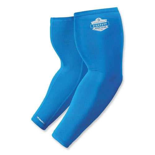 Ergodyne Chill-its 6690 Performance Knit Cooling Arm Sleeve Polyester/spandex Large Blue 2 Sleeves