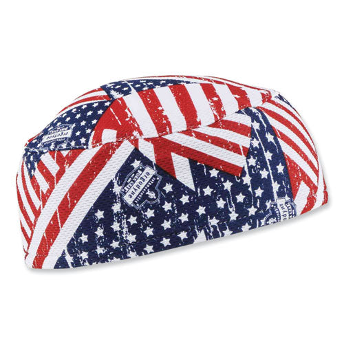 Ergodyne Chill-its 6630 High-performance Terry Cloth Skull Cap Polyester One Size Stars And Stripes