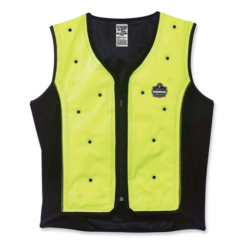 Ergodyne Chill-its 6685 Premium Dry Evaporative Cooling Vest With Zipper Nylon 3x-large Lime