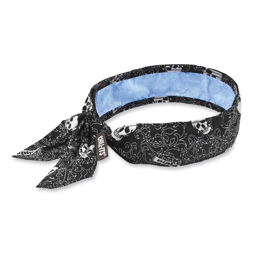 Ergodyne Chill-its 6700ct Cooling Bandana Pva Tie Headband One Size Fits Most Skulls