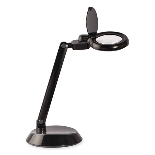 OttLite Space-saving Led Magnifier Desk Lamp 14" High Black