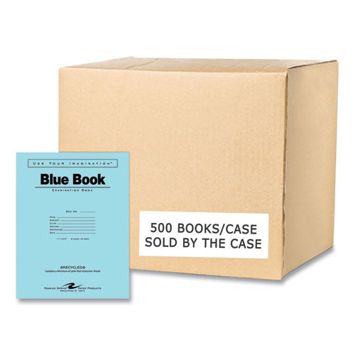 Roaring Spring Recycled Exam Book Wide/legal Rule Blue Cover (8) 11x8.5 Sheets 500/Case