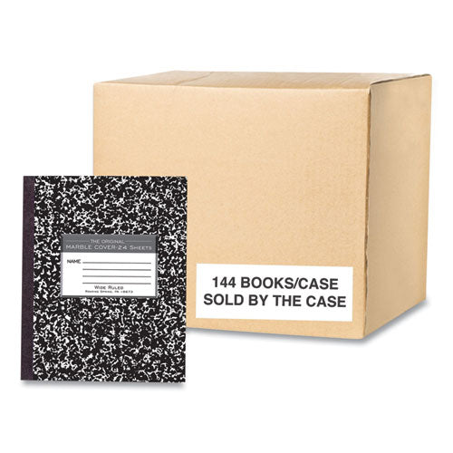 Roaring Spring Flexible Cover Composition Notebook Wide/legal Rule Black Marble Cover (100) 8.5x7 Sheet 144/ct Ships In 4-6 Bus Days