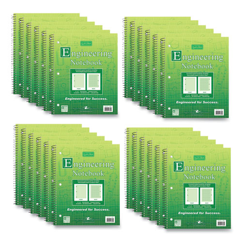 Roaring Spring Wirebound Engineering Notebook 20 Lb Paper Stock Green Cover 80-green 11x8.5 Sheets 24/ct