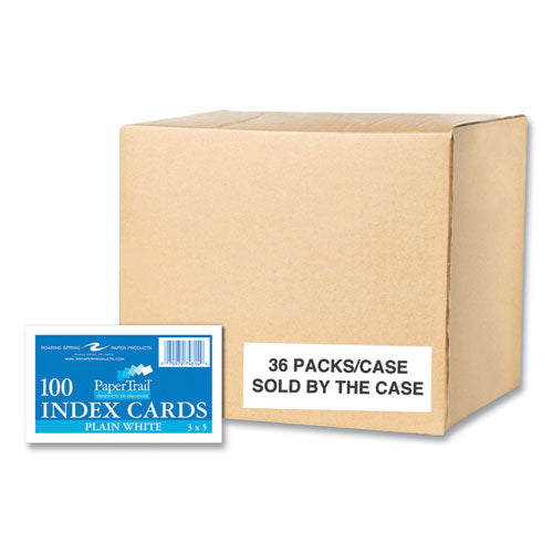 Roaring Spring White Index Cards 3x5 100 Cards 36/Case