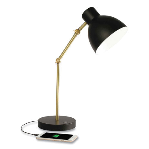 OttLite Wellness Series Direct Led Desk Lamp 4" To 18" High Brass