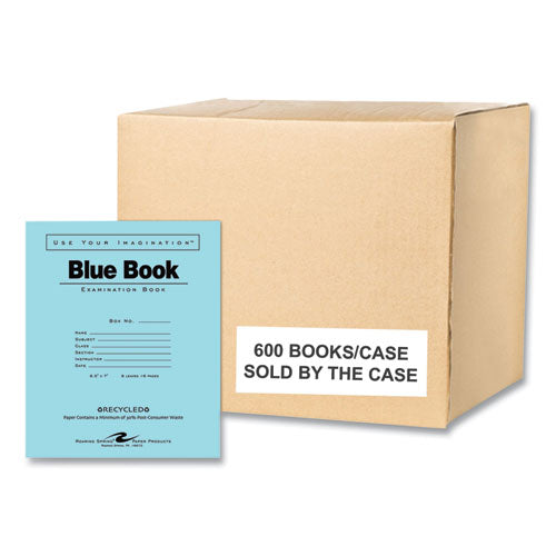 Roaring Spring Recycled Exam Book Wide/legal Rule Blue Cover (8) 8.5x7 Sheets 600/Case