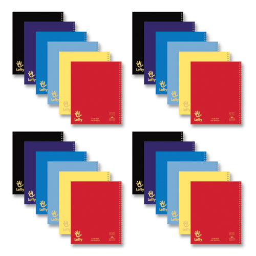 Roaring Spring Lefty Notebook 1-subject Wide/legal Rule Assorted Cover Colors (100) 10.5x8.5 Sheets 24/ct