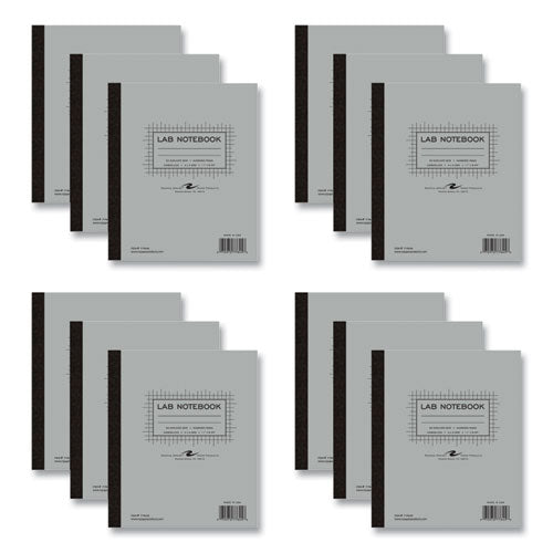 Roaring Spring Lab And Science Carbonless Notebook Quad Rule (4 Sq/in) Gray Cover (100) 11x9.25 Sheets 12/ct