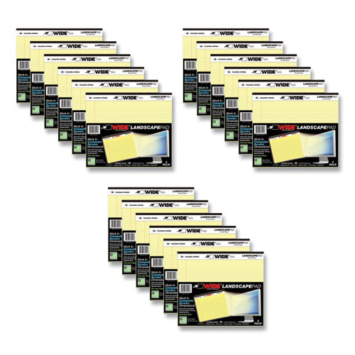 Roaring Spring Wide Landscape Format Writing Pad Medium/college Rule 40 Canary 11x9.5 Sheets 18/Case
