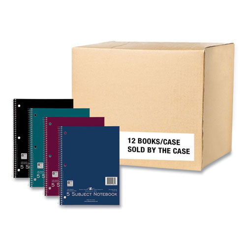 Roaring Spring Subject Wirebound Notebook 5-subject Medium/college Rule Asst Cover (180) 10.5x8 Sheets 12/ct Ships In 4-6 Bus Days