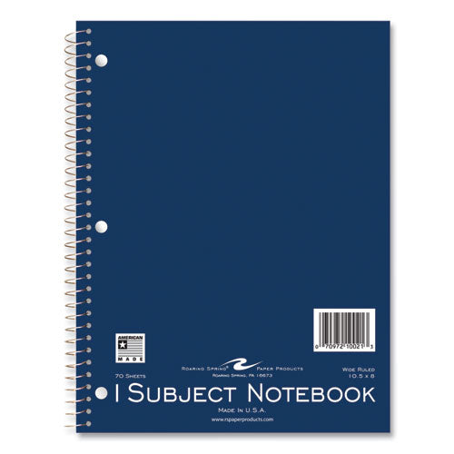 Roaring Spring Subject Wirebound Promo Notebook 1-subject Wide/legal Rule Asst Cover (70) 10.5x8 Sheets 24/ct Ships In 4-6 Bus Days