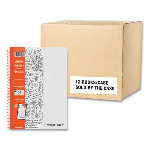 Roaring Spring Whitelines Notebook Dot Rule (5 Mm) Gray/orange Cover (70) 8.25x5.75 Sheets 12/Case