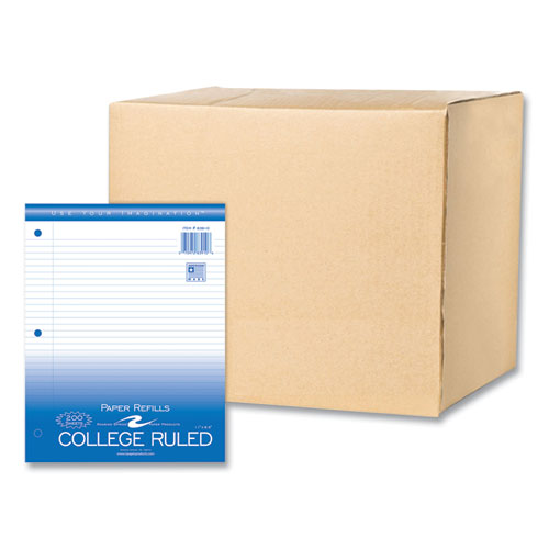 Roaring Spring Loose Leaf Paper 8.5x11 3-hole Punched College Rule White 200 Sheets/pack 24 Packs/Case