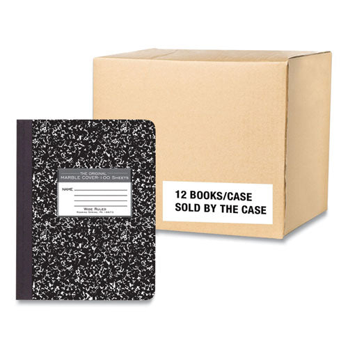 Roaring Spring Hardcover Marble Composition Book Wide/legal Rule Black Marble Cover (100) 9.75x7.5 Sheet 12/ct Ships In 4-6 Bus Days