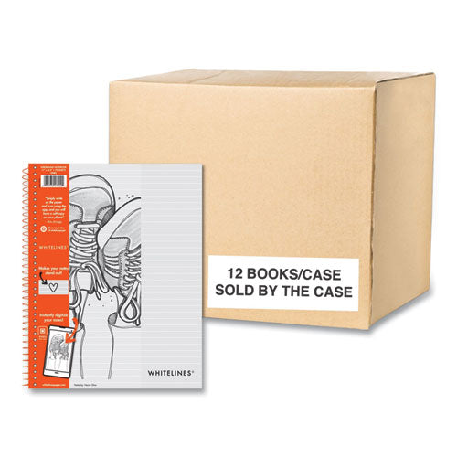Roaring Spring Whitelines Notebook Medium/college Rule Gray/orange Cover (70) 8.5x11 Sheets 12/Case