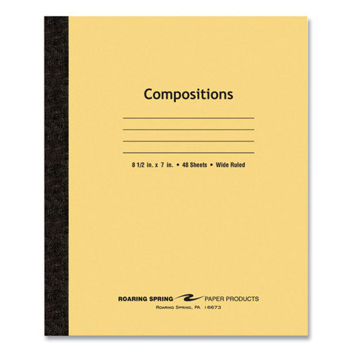Roaring Spring Flexible Cover Composition Notebook Wide/legal Rule Manila Cover (48) 8.5x7 Sheets 72/ct