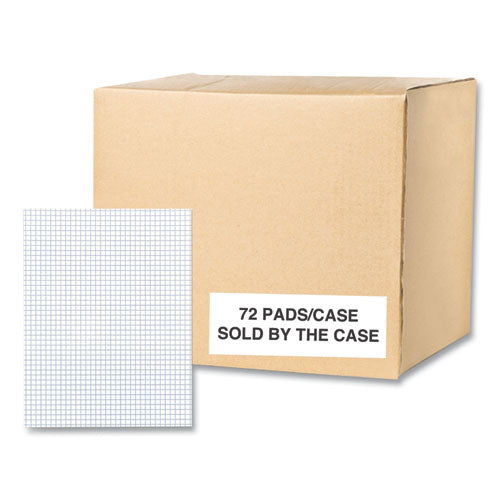 Roaring Spring Gummed Pad 4 Sq/in Quadrille Rule 50 White 8.5x11 Sheets 72/Case