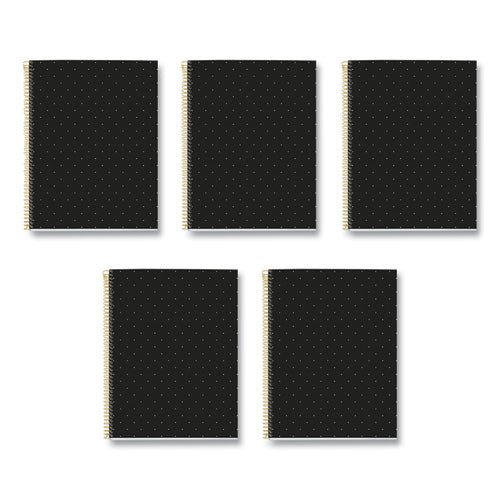 Roaring Spring Mr M Fashion Notebook 4-subject Med/college Rule Black Dots Cover (120) 11x8.5 Sheets 5/ct