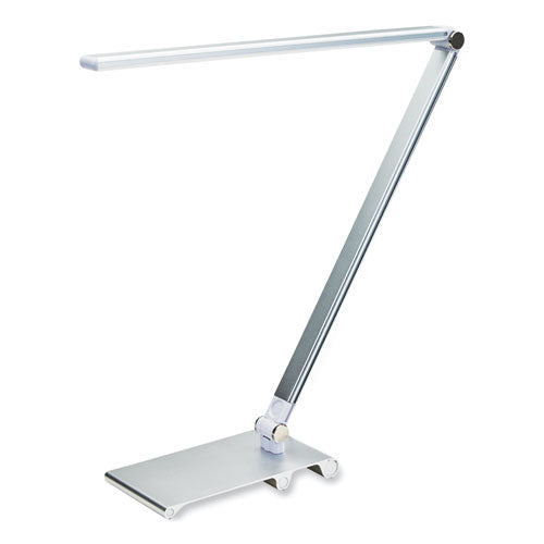 V-Light Led Desk Lamp With Dimmer 2-point Adjustable Neck 15" High Silver