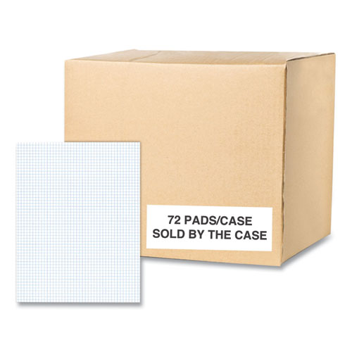 Roaring Spring Gummed Pad 5 Sq/in Quadrille Rule 50 White 8.5x11 Sheets 72/Case