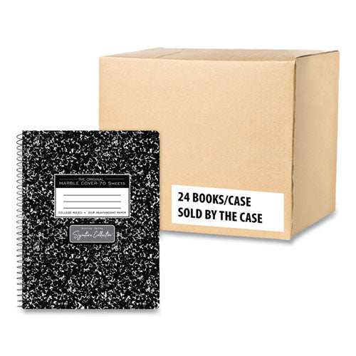 Roaring Spring Spring Signature Composition Book Med/college Rule Black Marble Cover (70) 9.75x7.5 Sheet 24/ct Ships In 4-6 Bus Days