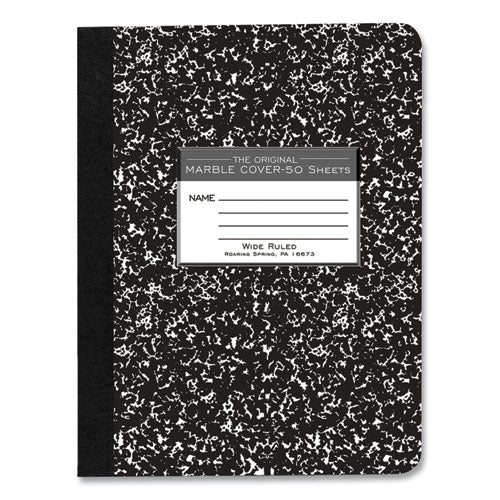 Roaring Spring Hardcover Marble Composition Book Wide/legal Rule Black Marble Cover (50) 9.75x7.5 Sheet 48/ct Ships In 4-6 Bus Days