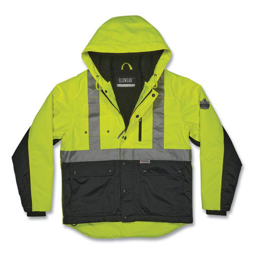 Ergodyne Glowear 8275 Class 2 Heavy-duty Hi-vis Workwear Sherpa Lined Jacket 2x-large Lime