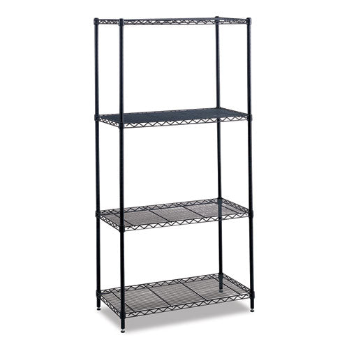 Safco Industrial Wire Shelving Four-shelf 36wx18dx72h Metallic Gray