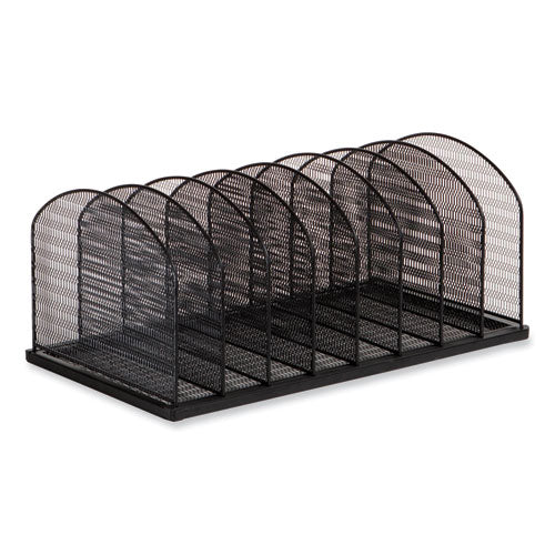 Safco Onyx Mesh Desk Organizer 8 Upright Sections Letter To Legal Size Files 19.25x10.87x8.5 Black Ships In 1-3 Bus Days