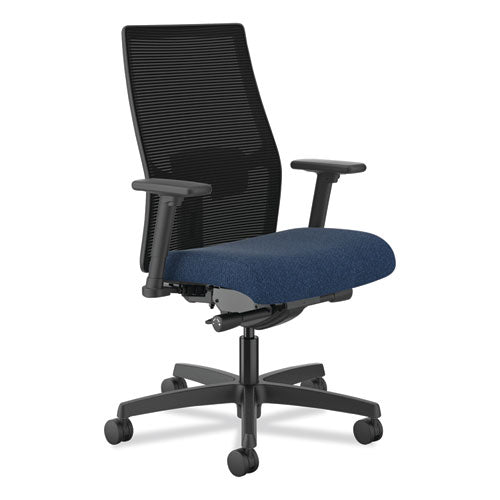 HON Ignition 2.0 4-way Stretch Mid-black Mesh Task Chair Supports 300 Lb 17" To 21" Seat Ht Navy/black Ships In 7-10 Bus Days