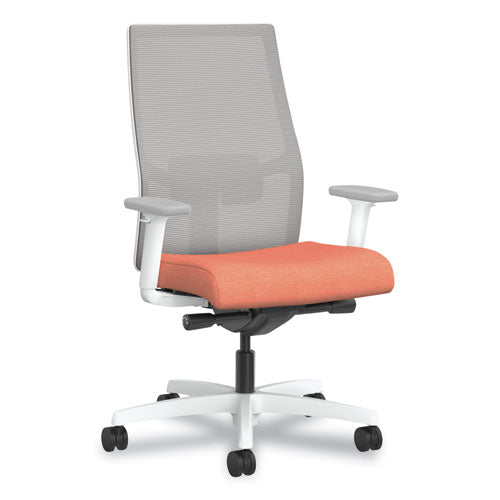 HON Ignition 2.0 4-way Stretch Mid-back Mesh Task Chairwhite Lumbar Support Passion Fruit/fog/whiteships In 7-10 Business Days