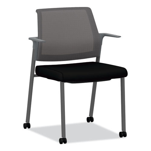 HON Cipher Mesh Back Guest Chair 24.25"x24.13"x33.5" Black Seat Charcoal Back Charcoal Base