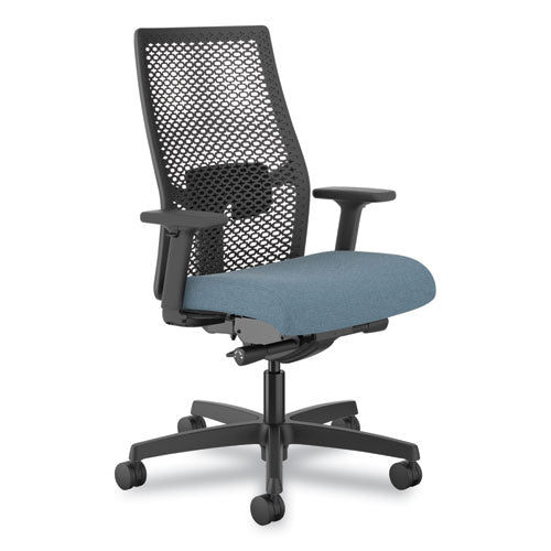 HON Ignition 2.0 Reactiv Mid-back Task Chair 17.25" To 21.75" Seat Height Blue Fabric Seat Black Back Ships In 7-10 Bus Days