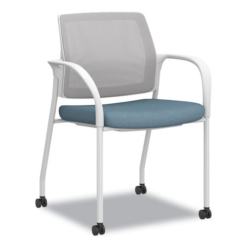 HON Ignition Series Mesh Back Mobile Stacking Chair Fabric Seat 25x21.75x33.5 Carolina/fog/white Ships In 7-10 Bus Days