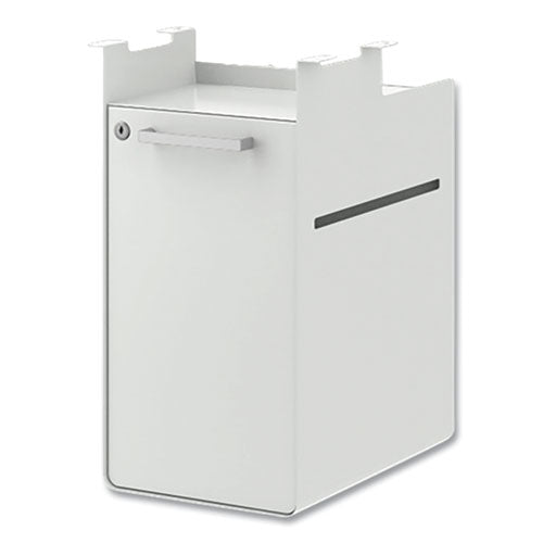 HON Fuse Undermount Storage Pedestal 1 Open Shelf And 1 Cubby Left/right Orientation Designer White 10"x14.37"x20"