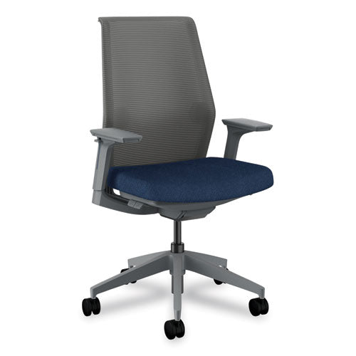 HON Cipher Mesh Back Task Chair Supports Up To 300 Lb 15" To 20" Seat Height Navy Seat Charcoal Back Charcoal Base