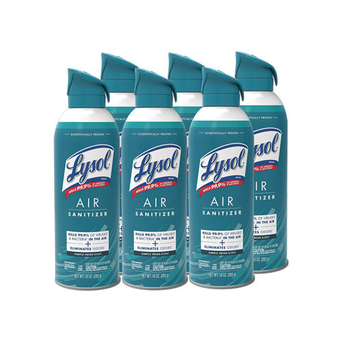 LYSOL Brand Air Sanitizer Spray Simple Fresh 10 Oz Aerosol Spray 6/Case