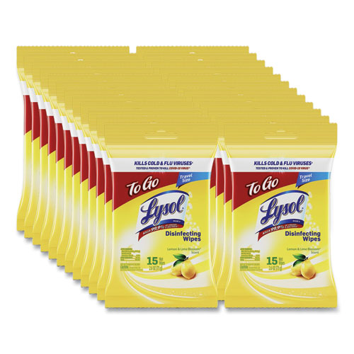 LYSOL Brand Disinfecting Wipes Flatpacks 1-ply 6.69x7.87 Lemon And Lime Blossom White 15 Wipes/flat Pack 24 Flat Packs/Case