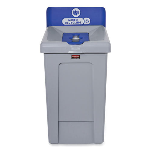 Rubbermaid Commercial Slim Jim Recycling Station 1-stream Mixed Recycling Station 33 Gal Resin Gray