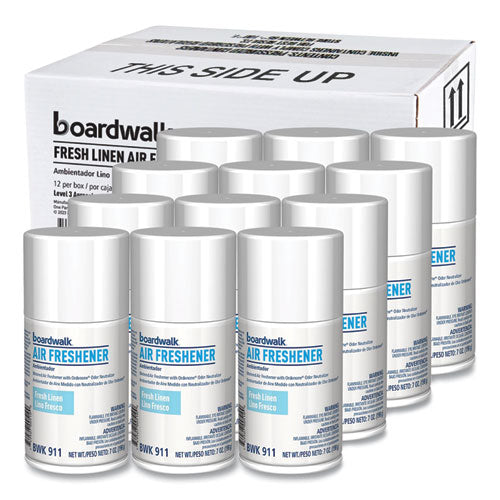 Boardwalk Metered Air Freshener Refill Fresh Linen Scent Refill 7 Oz Aerosol Can 12/Case
